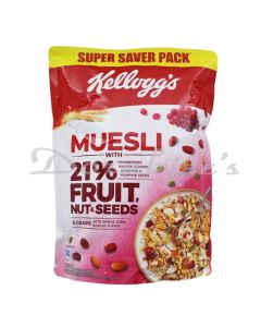 KELLOGGS MUESLI 21% FRUIT & NUT PKT 750G