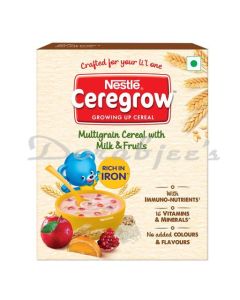 NESTLE CEREGROW MULTIGRAIN CEREAL WITH MILK & FRUITS 2-5 YEARS 300 G