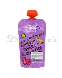 ELLAS KITCHEN BABY FOODS ORGANIC SWEET POTATO PUMPKINS APPLE BLUEBERRIES 120G