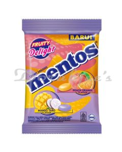 MENTOS CHEWY PEACH ORANGE & MANGO TARO FLAVOR 121.5G