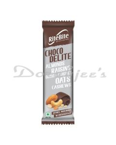 RITE BITE CHOCO DELITE ALMONDS RAISINS OATS CASHEW ENERGY BAR  40 G