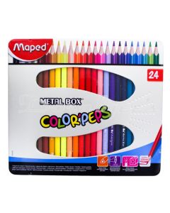 MAPED COLORPEPS COLOR PENCILS  METAL BOX 24 832016