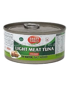 TASTY NIBBLES LIGHT MEAT TUNA CHUNKS SALT WATER 185G