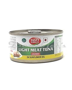 TASTY NIBBLES LIGHT MEAT TUNA CHUNKS IN SUNFLOWER OIL OIL 185G