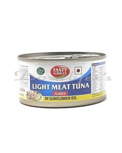 TASTY NIBBLES LIGHT MEAT TUNA FLAKES IN SUNFLOWER OIL OIL 185G