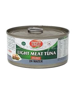 TASTY NIBBLES LIGHT MEAT TUNA CHUNK IN PLAIN WATER 185G