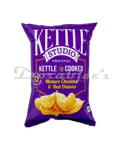 KETTLE CHIPS CHEDDAR RED ONION 125G