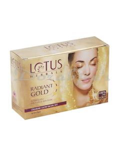 LOTUS HERBALS RADIANT GOLD FACIAL KIT FOR INSTANT GLOW WITH 24K PURE GOLD 37G