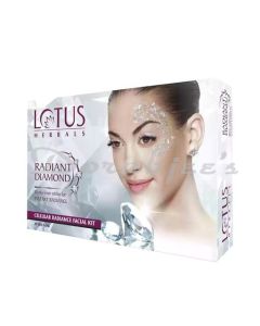 LOTUS HERBALS RADIANT DIAMOND SINGLE FACIAL KIT 37 G 4 SACHETS  4 X 925 G