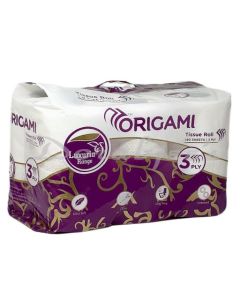 ORIGAMI TOILET TISSUE ROLL 3PLY 1680 SHEETS 12’S PACK