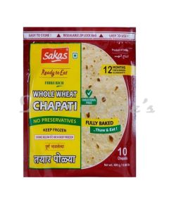 SAKAS WHOLE WHEAT CHAPATI FROZEN 10 PCS   400 G