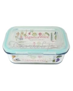 SIGNORAWARE GLASS RECTANGULAR AIR TIGHT CONTAINER 1704 640ML