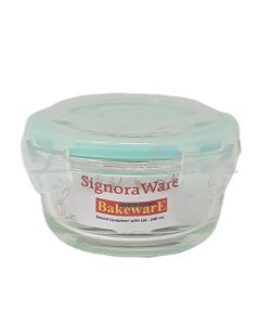 SIGNORAWARE 1711 GLASS BAKE WARE ROUND CONTAINER WITH LID 220ML