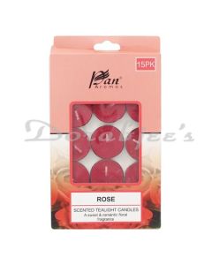 PAN AROMAS SCENTED CANDLE ROSE 150G 15PK