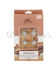 PAN AROMAS SCENTED CANDLE SANDALWOOD 150G 15PKT