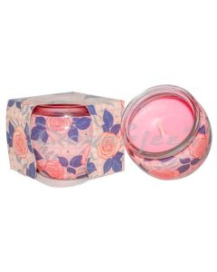 PAN AROMAS SHRINK SLEEVE GLASS CANDLE ROSE  85 G