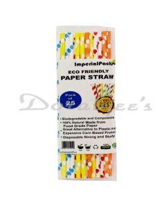 IMPERIALPACKS BIODEGRADABLE & COMPOSTABLE PAPER STRAWS 6MM 25 S PACK