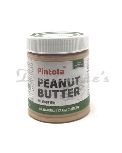 PINTOLA UNSWEETENED EXTRA CRUNCHY PEANUT BUTTER 350G