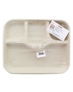 CHUK BIO DEGRADABLE BAGASSE EATSAFE 4 COMPARTMENT  TRAY 25PACK