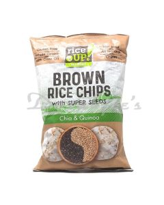 RICEUP RICE CRACKERS  BROWN RICE CHIPS CHIA QUINOA 60G