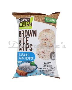 RICEUP BROWN RICE CHIPS   SEA SALT AND BLACK PEPPER 60 G