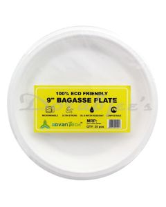 ADVANTECH BIO DEGRADABLE BAGASSE 9 PLATE 25S