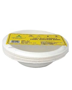 ADVANTECH BIO DEGRADABLE BAGASSE BOWL 350ML 10S