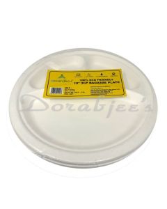 ADVANTECH ECO FRIENDLY BAGASSE DISPOSABLE PLATES 3 COMPARTMENT 10 10 S PACK