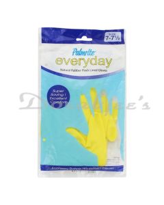 PALMRITE EVERYDAY NATURAL RUBBER HAND GLOVES 77.5 YELLOW