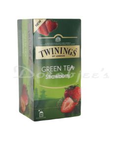 TWININGS GREEN TEA STRAWBERRY 25S