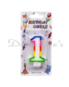 INF PARTY NO 1 CANDLE COLORED 1 66342