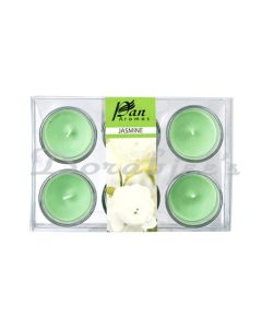 PAN AROMAS 6PACK VOTIVE GLASS CANDLE  JASMINE