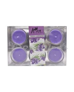 PAN AROMAS 6PK VOTIVE GLASS FRESH LAVENDER