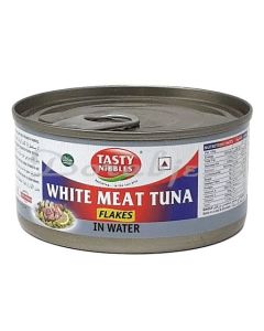 TASTY NIBBLES WHITE MEAT TUNA FLAKES IN WATER SALT ADDED 185 G