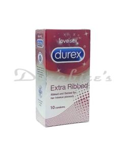 DUREX EXTRA RIBBED CONDOMS 10PKT