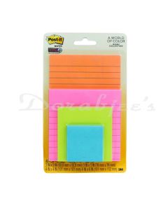 POST IT SUPER STICKY NOTES MULTI SIZE ASSORTED COLORS 4 S PACK