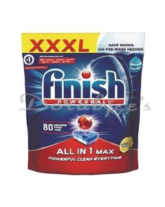 FINISH ALL IN ONE MAX LEMON DISHWASHER TABLETS 80S