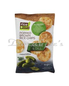 RICEUP RICE CRACKERS CHIPS PICKLES AND DILL 60G