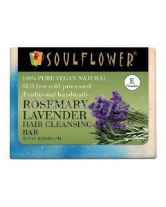 SOULFLOWER ROSEMARY LAVENDER HAIR CLEANSING BAR SOAP WITH JOJOBA OIL 150 G