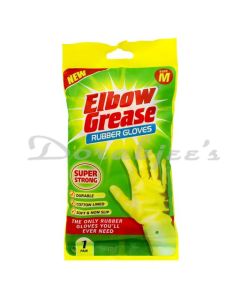 ELBOW GREASE RUBBER GLOVES SIZE MEDIUM 1 PAIR