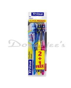 TRISA FLEXIBLE HEAD TOOTH BRUSH MEDIUM PACK 3