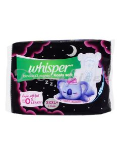 WHISPER SOFT NITE SANITARY PADS XXXL+4