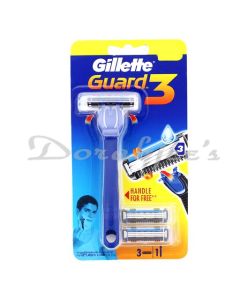 GILLETTE GUARD 3 SHAVING RAZOR & 2 CARTRIDGES