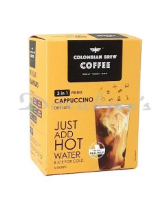 COLOMBIA BREW COFFEE CAPPUCCINO 3IN1  PREMIX 10S