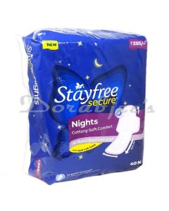 STAYFREE SECURE NIGHTS SANITARY PADS 40-S