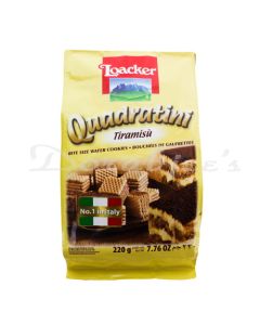 LOACKER QUADRATINI TIRAMISU WAFER BISCUITS 220G