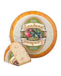 LANDANA GOAT GOUDA CHEESE WITH OLIVES & TOMATO FRESHLY SLICED 1KG